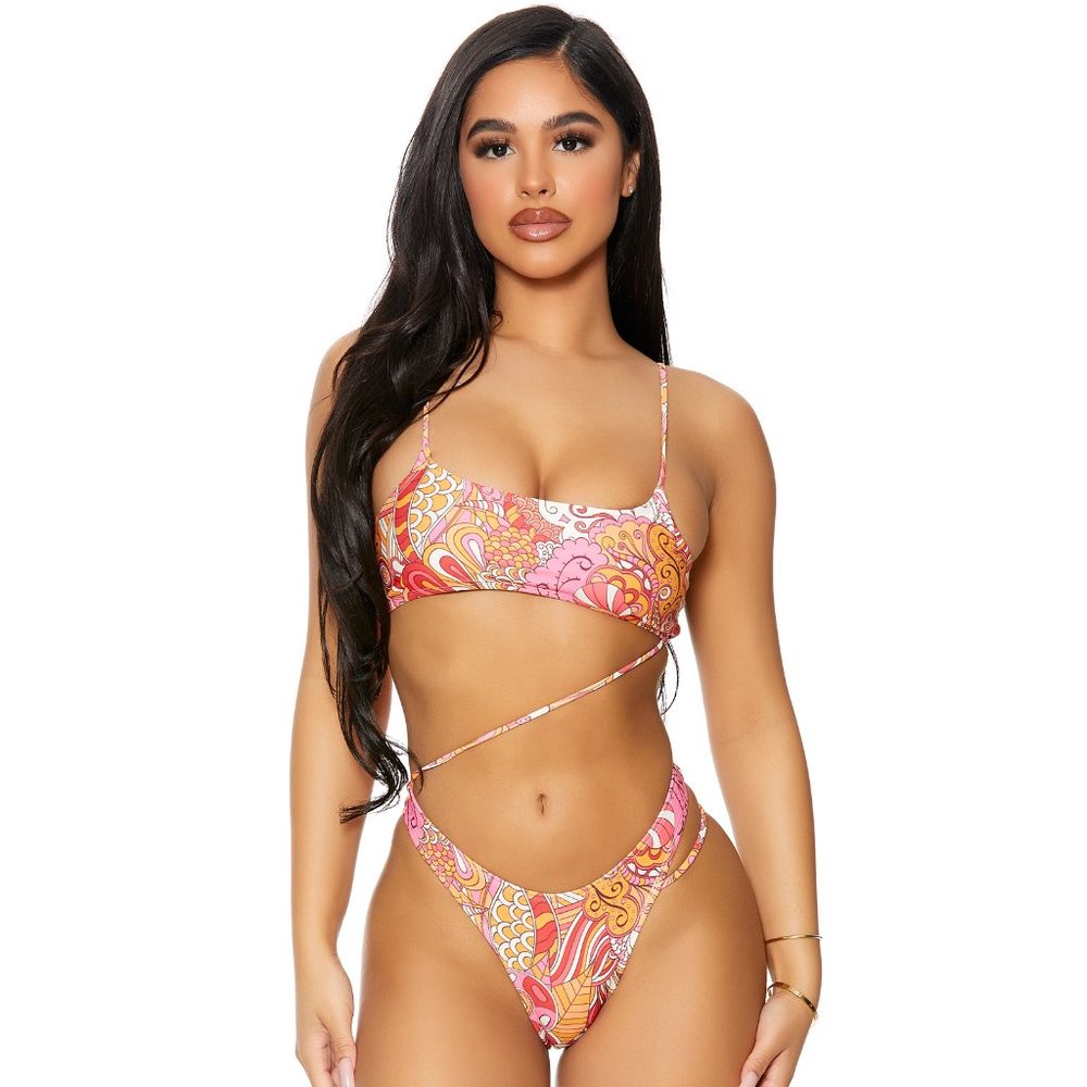 Cut Out One Piece Swimsuit Raspberry